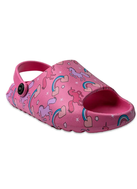 Open Toe Pink Unicorn & Rainbows