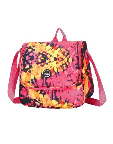 Cross Body Lunch Bag – Deep Black / Fuchsia Tie Dye