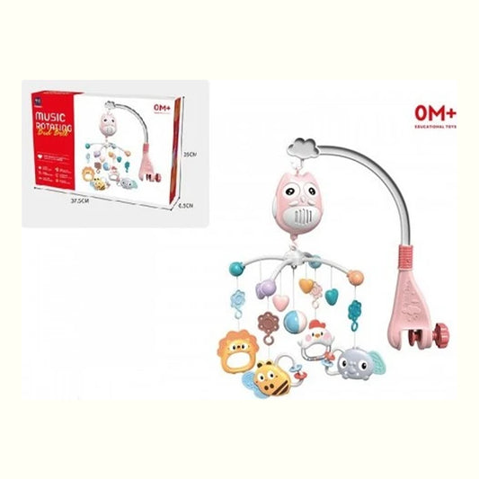 OEM Musical Hanging Crib Toy – Pink Animals