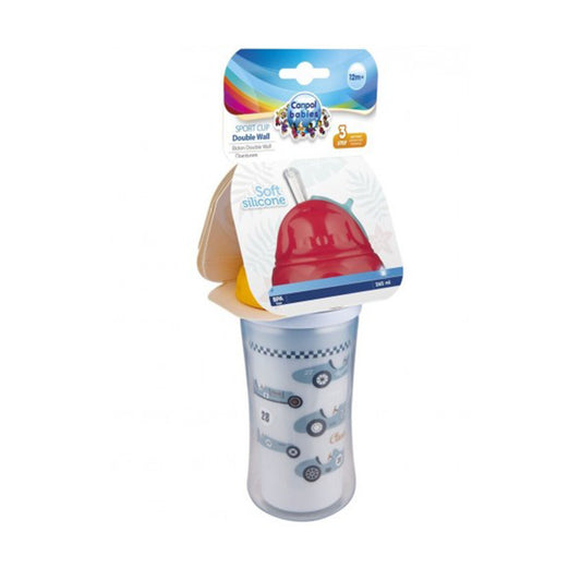 Canpol Babies Flip-Top Silicone Straw Cup – Vehicles Blue (260ml)