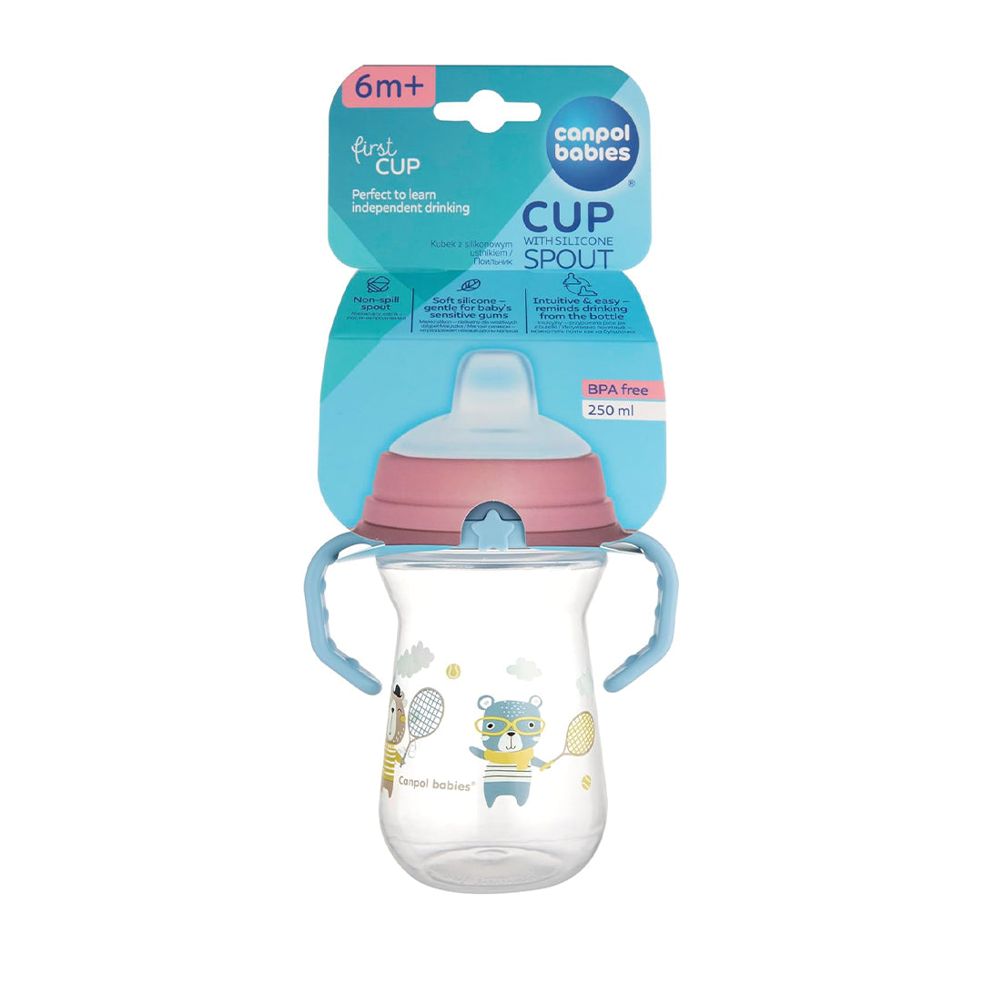 Canpol Babies FirstCup with Silicone Spout – Bonjour Paris Blue (250ml)