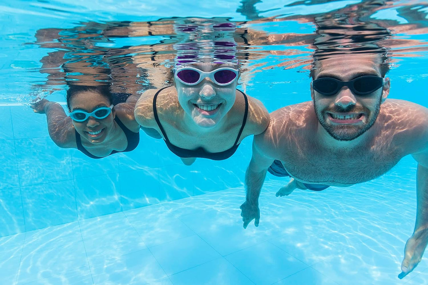 Bestway 3 Pack Adult Swim Goggles, Swimming Goggles for Adults | UV Protection, No Leak Clear Vision, Accelera, Multiple Colours