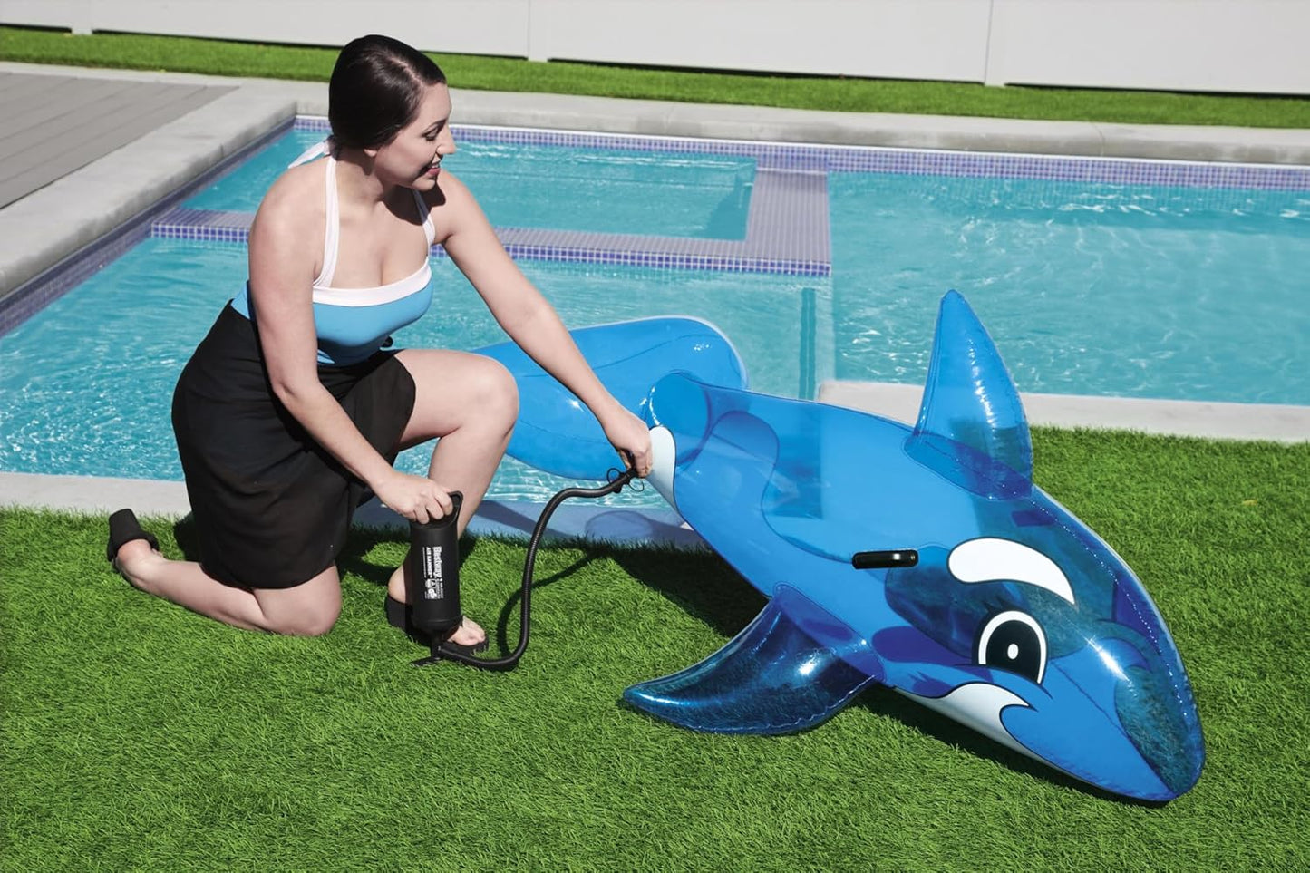 Bestway transparent whale rider - 62in x 37in, 1.57m x 94cm