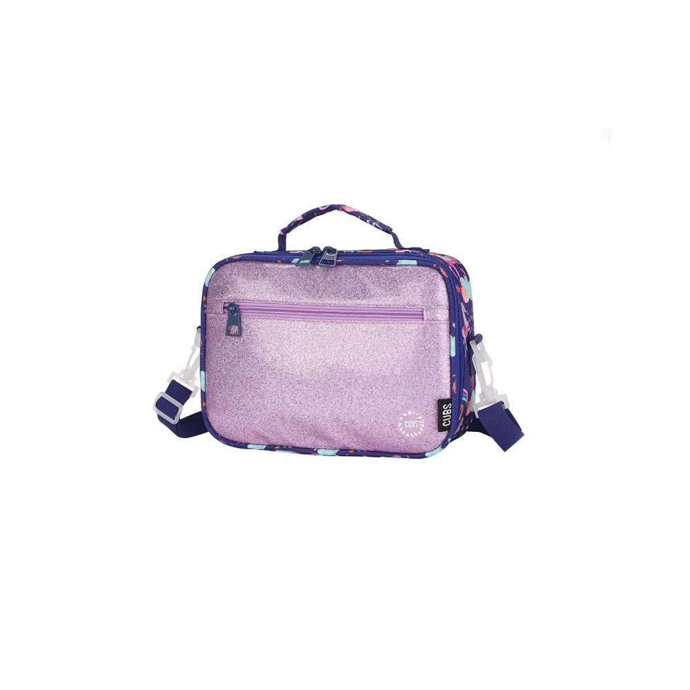 Glossy dark blue lunch bag