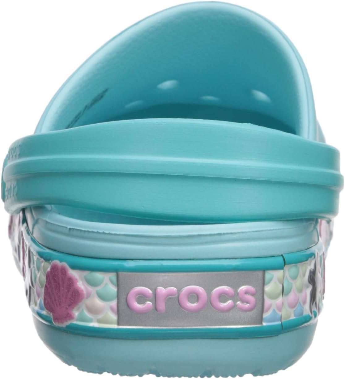 Girls Rubber Crocs – Aqua with Mermaid Design