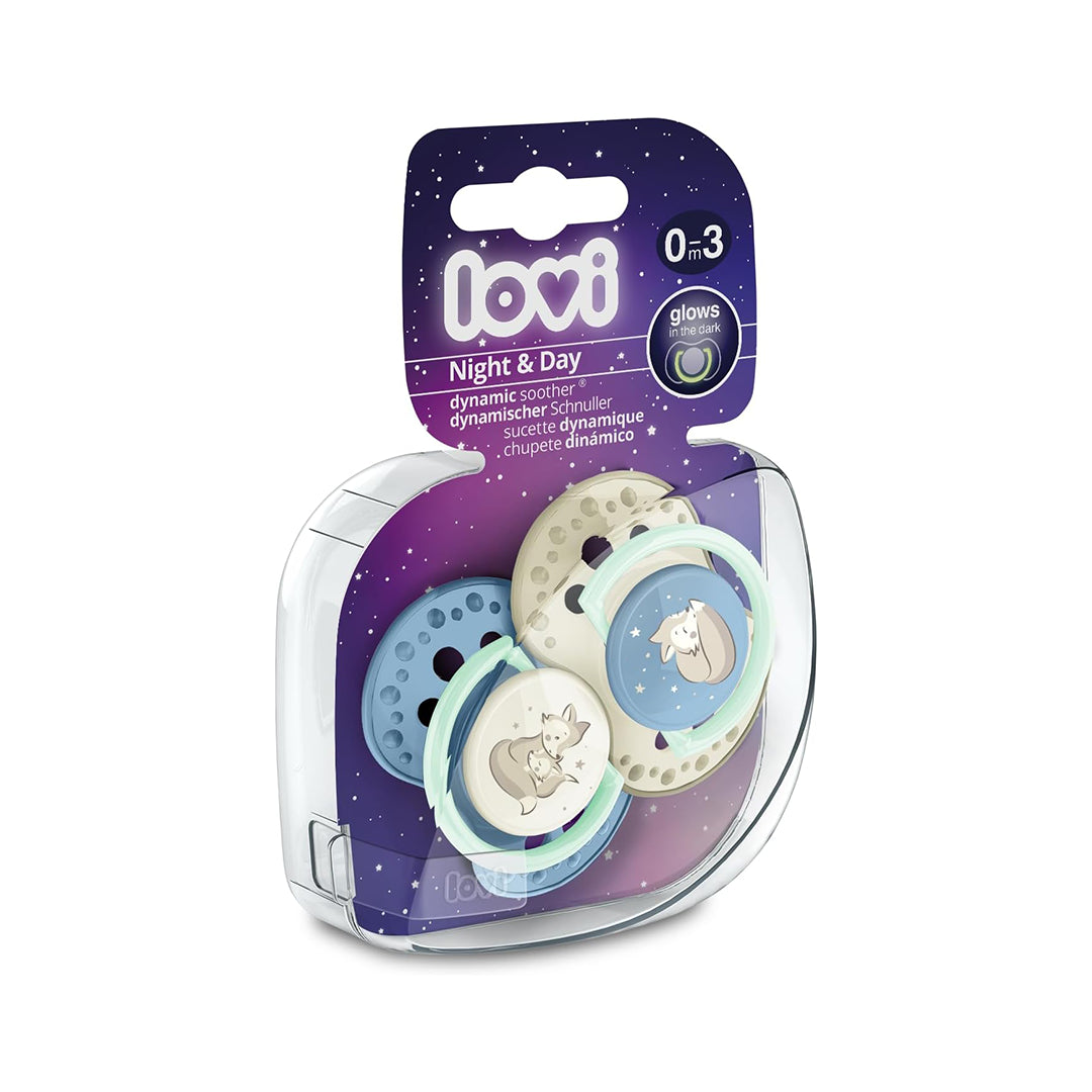 LOVI Dynamic Silicone Soothers – Blue (2 Pieces)