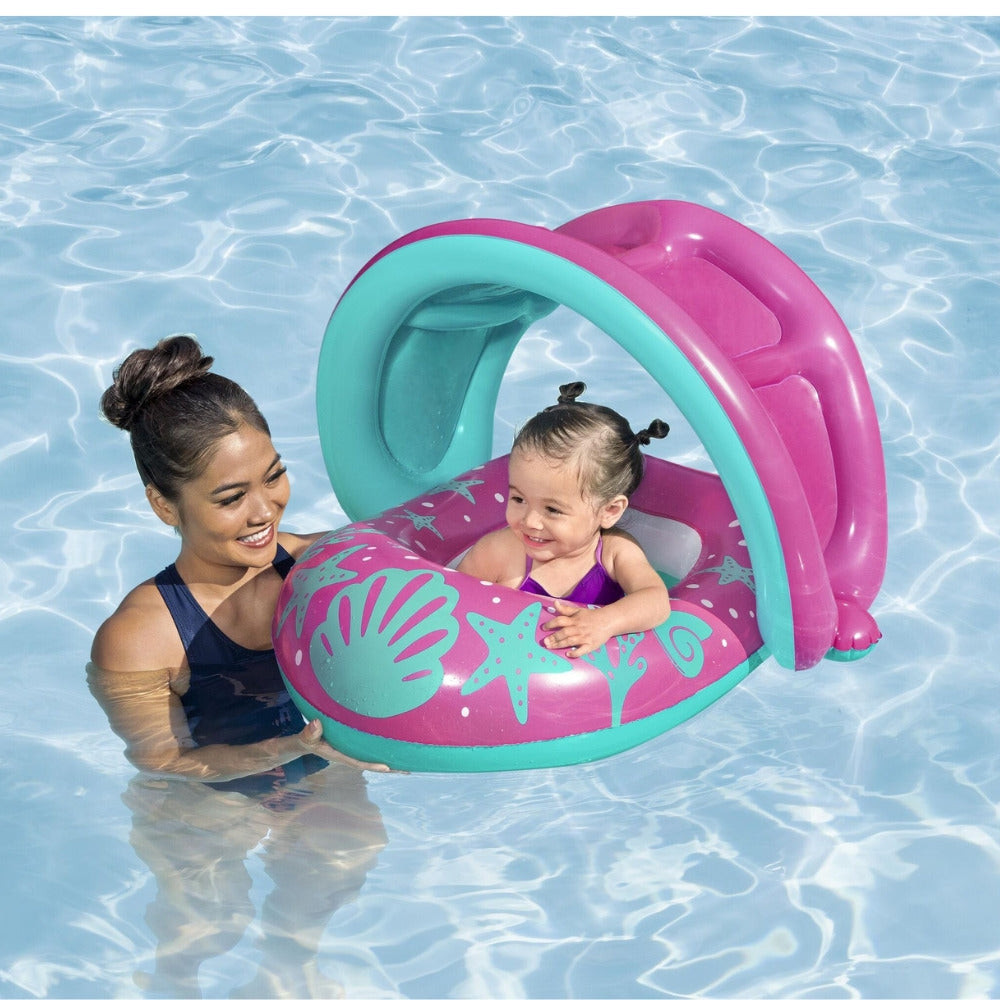 Bestway® Splash Star™ Inflatable Shaded Baby Boat Float - 74 cm x 74 cm