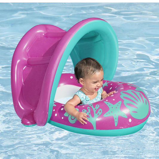 Bestway® Splash Star™ Inflatable Shaded Baby Boat Float - 74 cm x 74 cm
