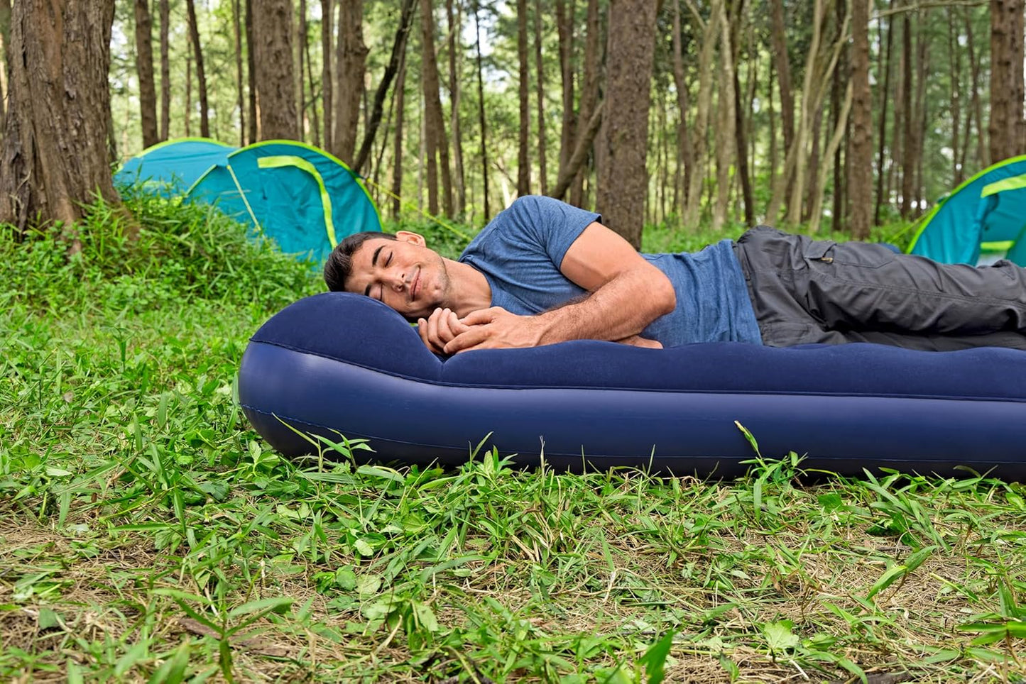 Bestway 74" x 39" x 11"/1.88m x 99cm x 28cm Air Mattress Twin Built-in Foot Pump