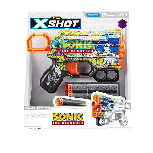 X-Shot Skins Menace Blaster - High-Performance Compact Blaster with Unique Design and Foam Darts