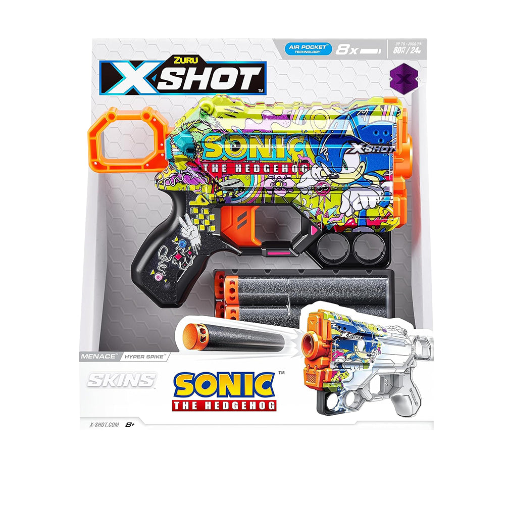X-Shot Skins Menace Blaster - High-Performance Compact Blaster with Unique Design and Foam Darts