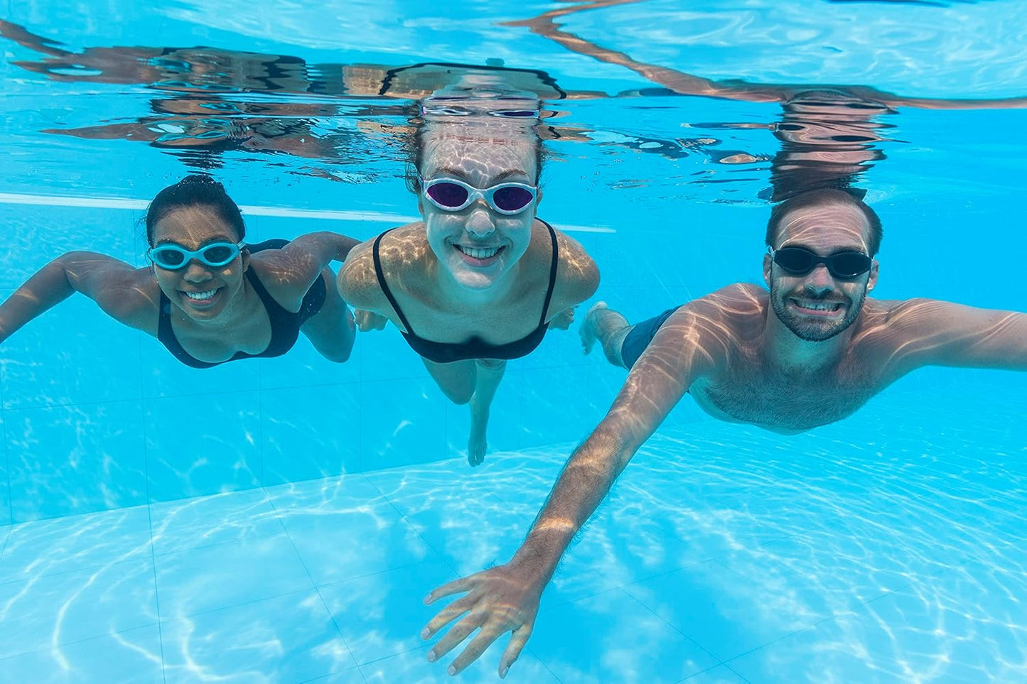 Bestway 3 Pack Adult Swim Goggles, Swimming Goggles for Adults | UV Protection, No Leak Clear Vision, Accelera, Multiple Colours