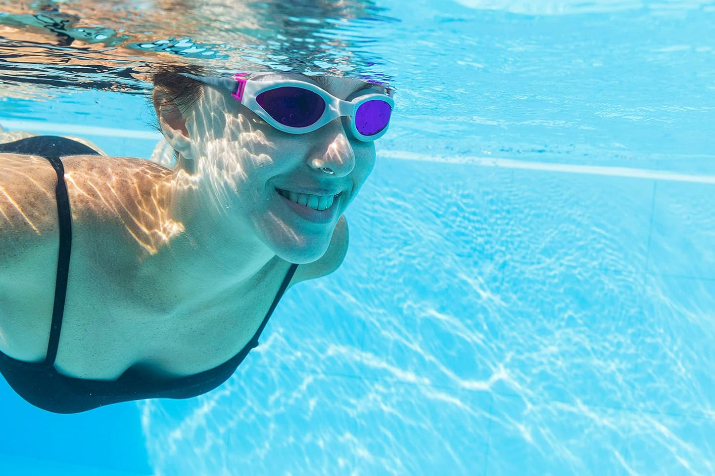 Bestway 3 Pack Adult Swim Goggles, Swimming Goggles for Adults | UV Protection, No Leak Clear Vision, Accelera, Multiple Colours