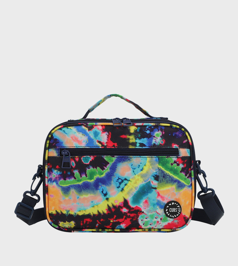 Classic Lunch Bag With Shoulder Strap Royal Blue Tie-Dye
