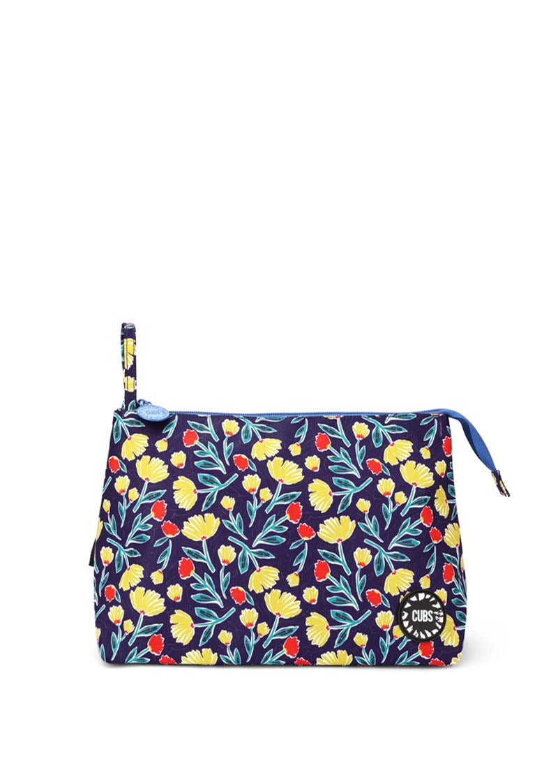 Navy Garden Large Pouch