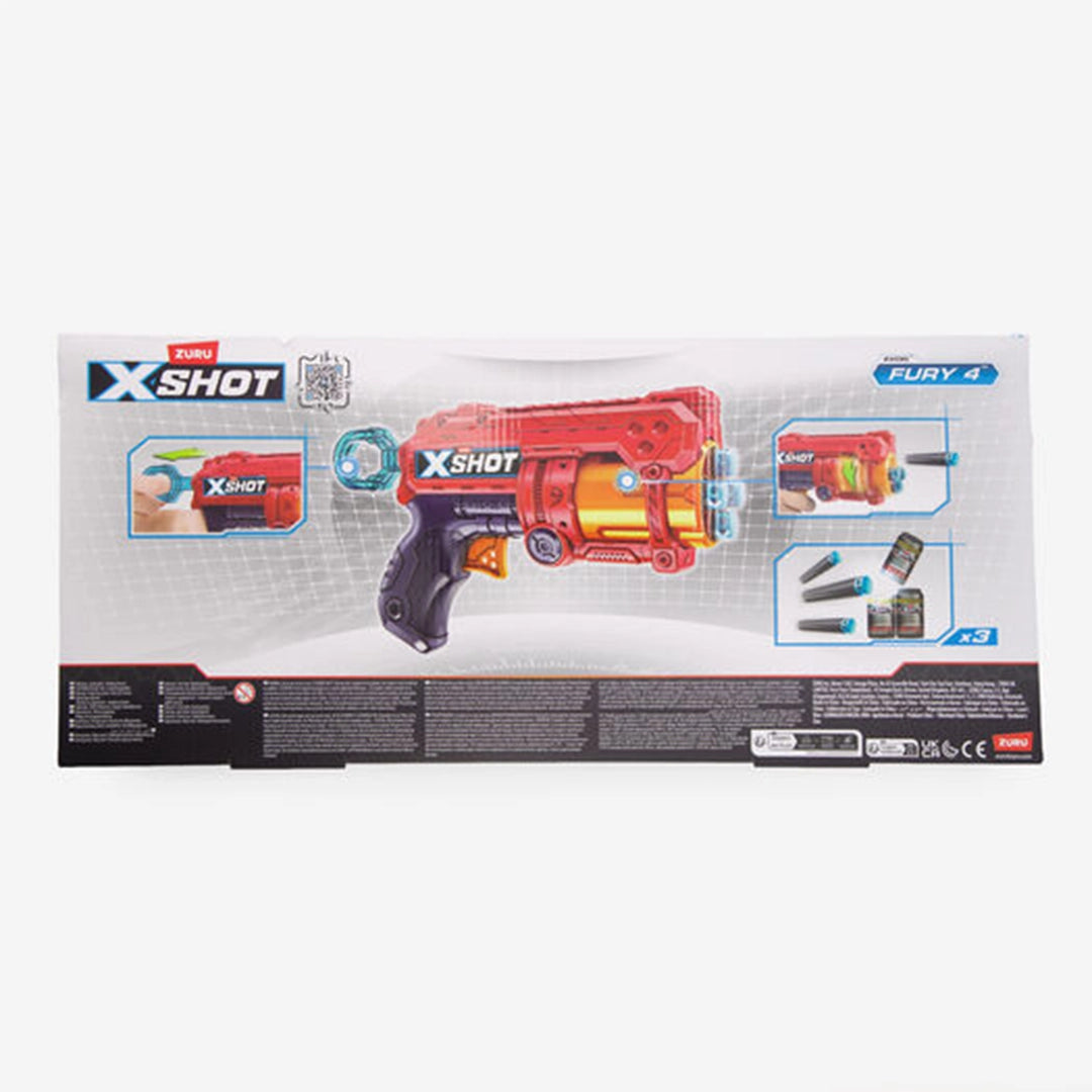 ZURU 2022-S002-X-SHOT- EXCEL-FURY 4 2PK (3Cans,16Darts)