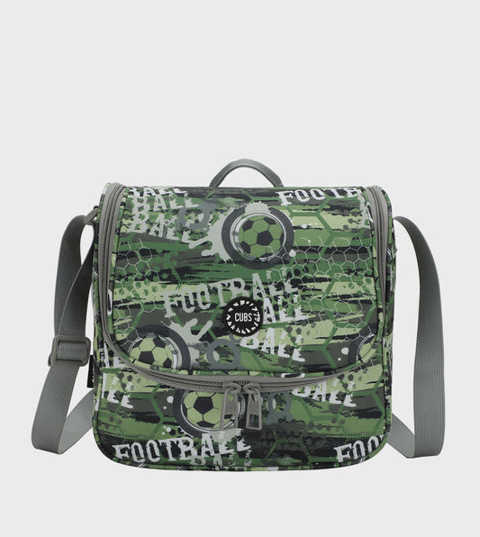 Cross Body Lunch Bag – Army Green Football