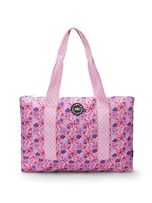 Bluish Tie Dye And Pinky Stars Double Face Tote Bag