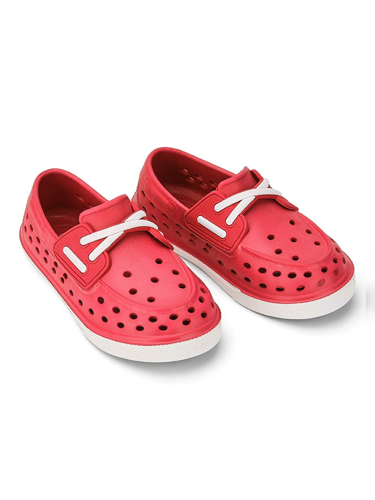 Red Junior Jack Slip On Fake Laces Sneaker