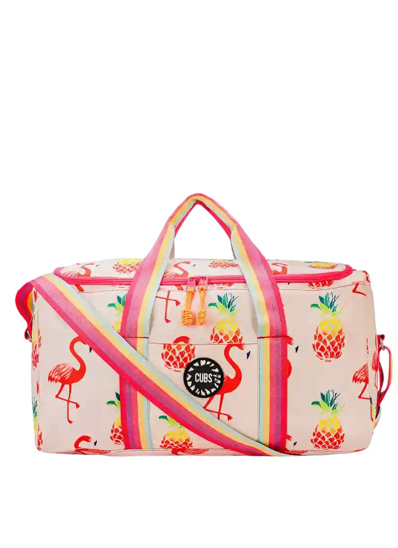 Peachy Flamingos Weekender Duffel Bag