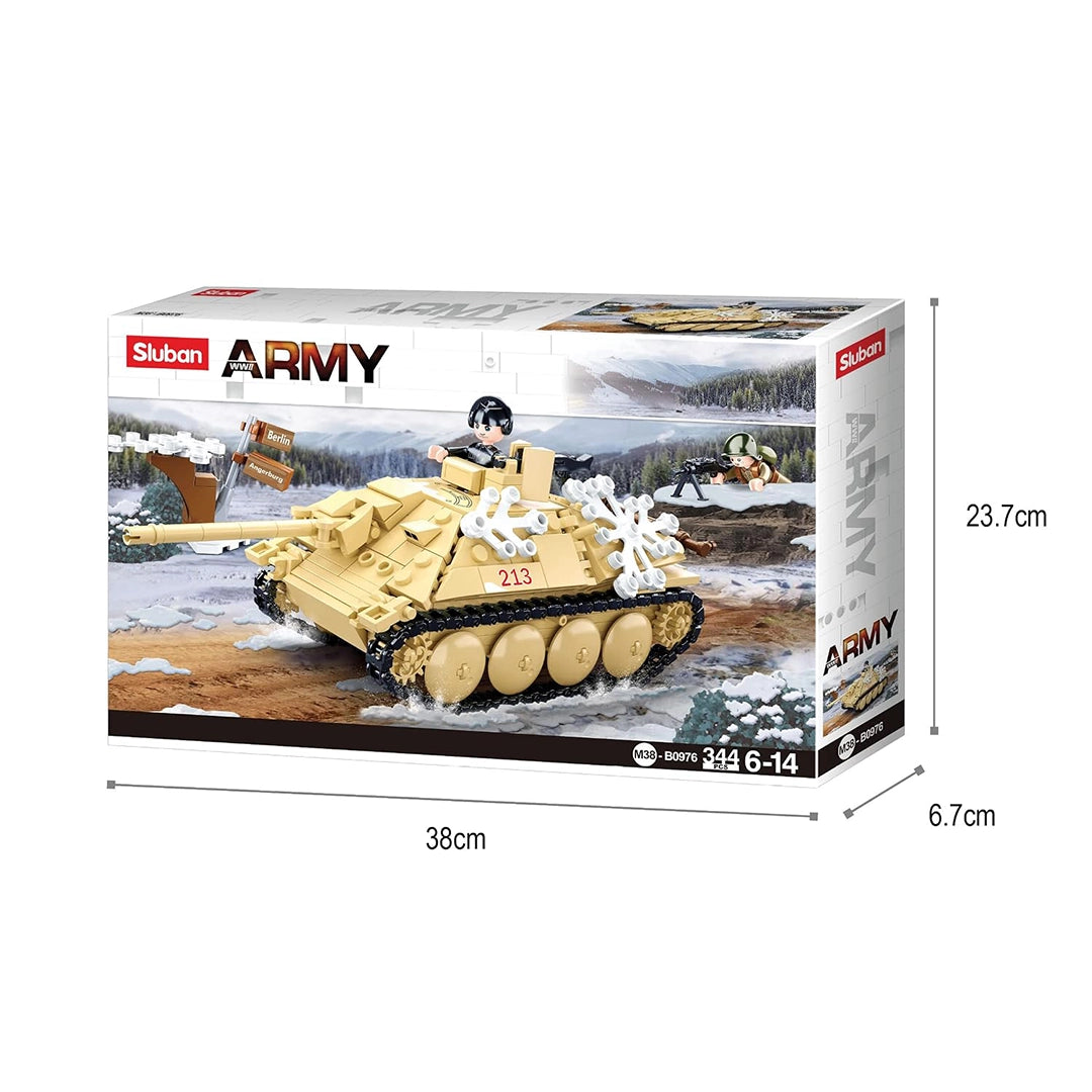 Sluban Army Battle of Budapest Tank Destroyer (344 Pcs) Building Blocks Kit for Boys Aged 6 Years and Above Creative Construction Set, Blocks Compatible with Other Leading Brands, BIS Certified.
