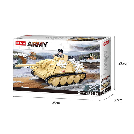 Sluban Army Battle of Budapest Tank Destroyer (344 Pcs) Building Blocks Kit for Boys Aged 6 Years and Above Creative Construction Set, Blocks Compatible with Other Leading Brands, BIS Certified.