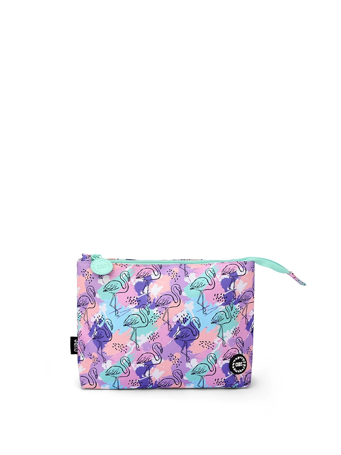 Lilac Flamingos Medium Pouch