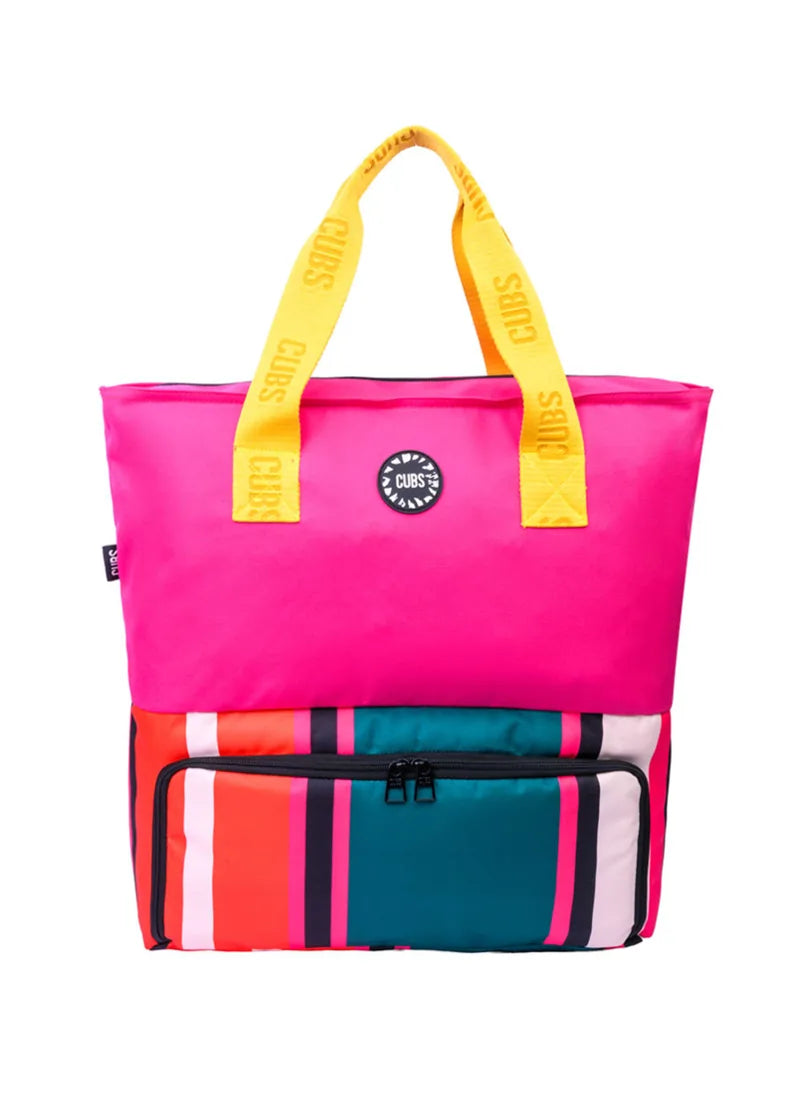 Fushia Stripes Tote/Cooler