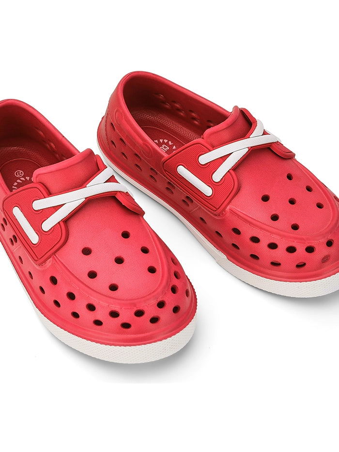 Red Junior Jack Slip On Fake Laces Sneaker