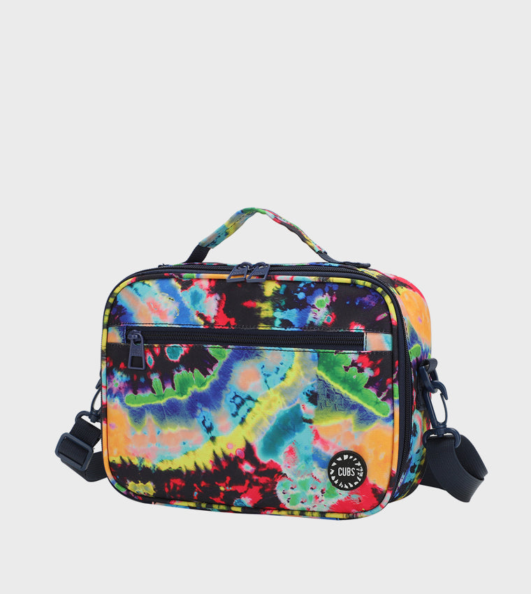 Classic Lunch Bag With Shoulder Strap Royal Blue Tie-Dye