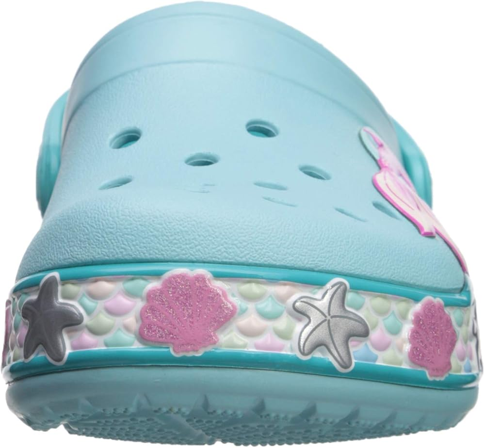 Girls Rubber Crocs – Aqua with Mermaid Design