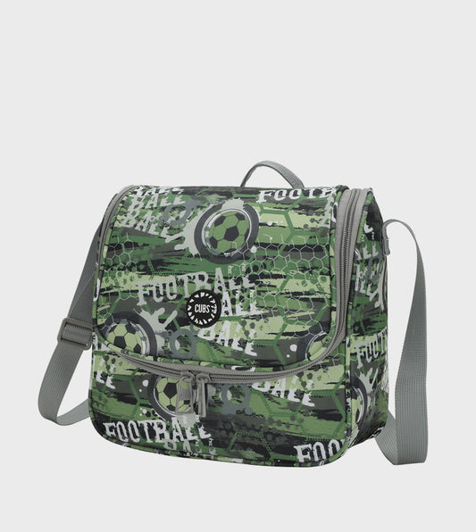 Cross Body Lunch Bag – Army Green Football