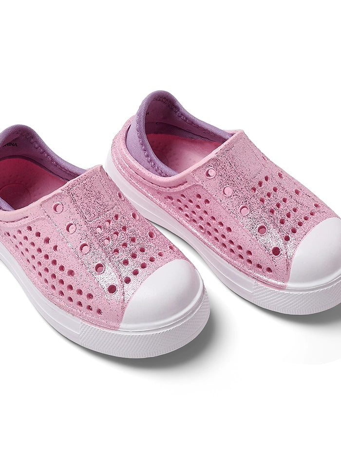 Pink Glitter Elastic YOYO Slip-on Sneaker