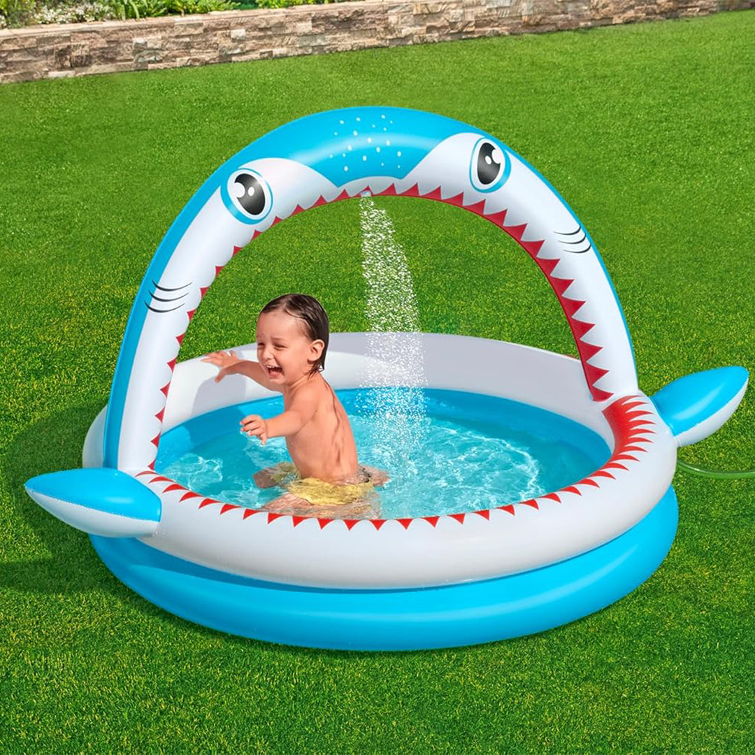 Bestway 64" x 50" x 36"/1.63m x 1.27m x 92cm Sharktastic Sprinkler Play Pool