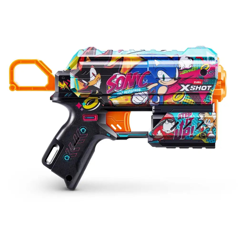 Zuru - X-Shot Skins Flux Sonic The Hedgehog Hyper Spike with 8 Soft Bullets - 36648D