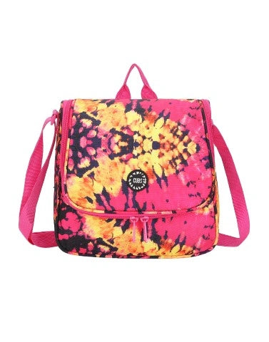 Cross Body Lunch Bag – Deep Black / Fuchsia Tie Dye