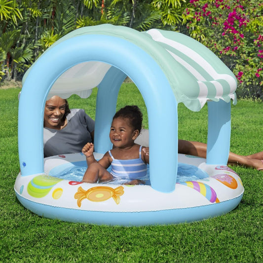 Bestway 41" x H33"/1.04m x H84cm Sweet Shoppe Shaded Kiddie Pool