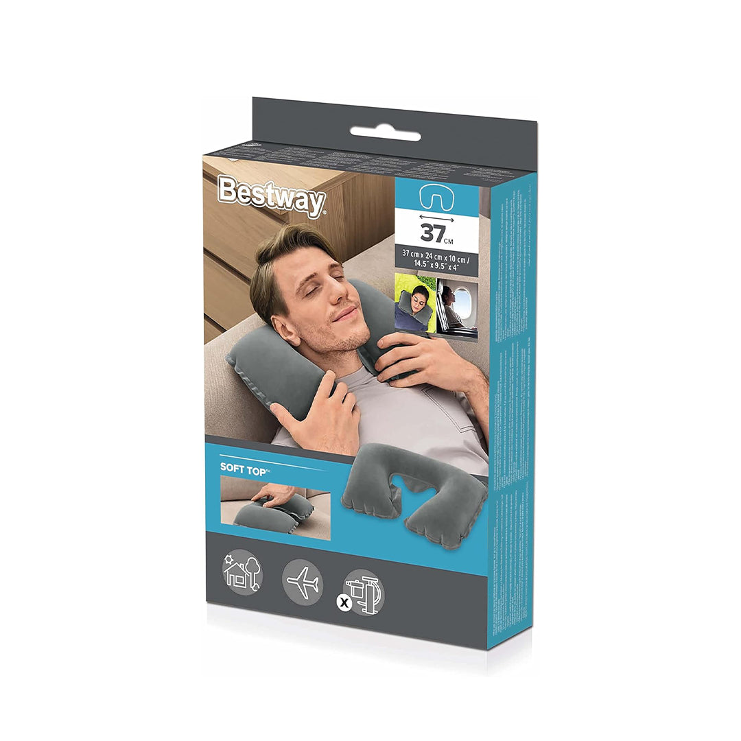 Bestway 14.5" x 9.5" x 4"/37cm x 24cm x 10cm Flocked Air Neck Rest