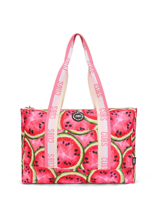 Watermelon Slices & Red Tye Dye Double Face Tote Bag