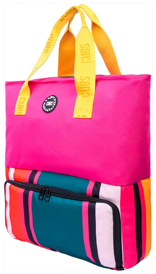 Fushia Stripes Tote/Cooler