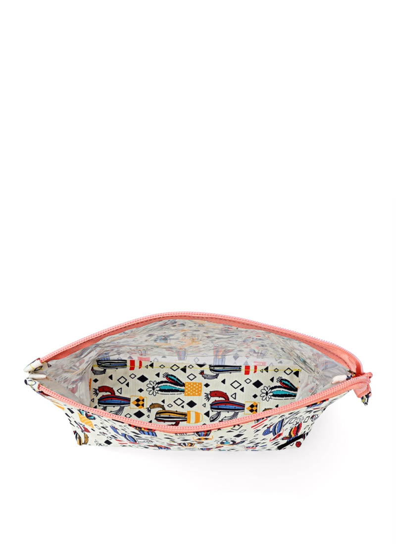 White Cactus Medium Pouch