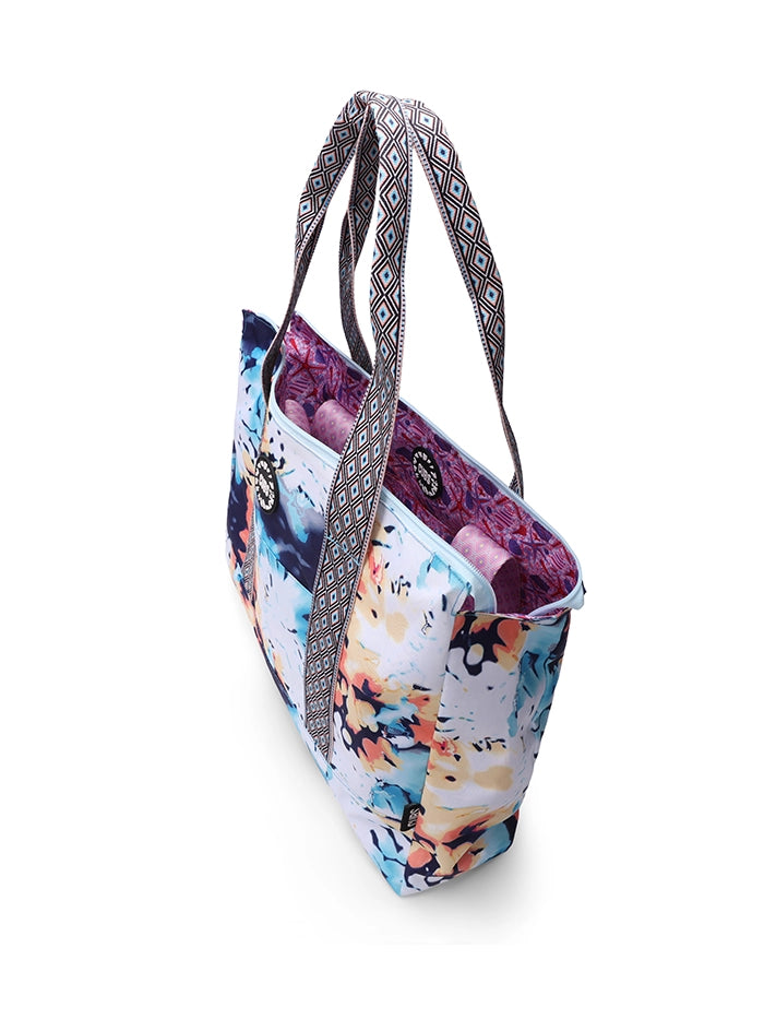 Bluish Tie Dye And Pinky Stars Double Face Tote Bag