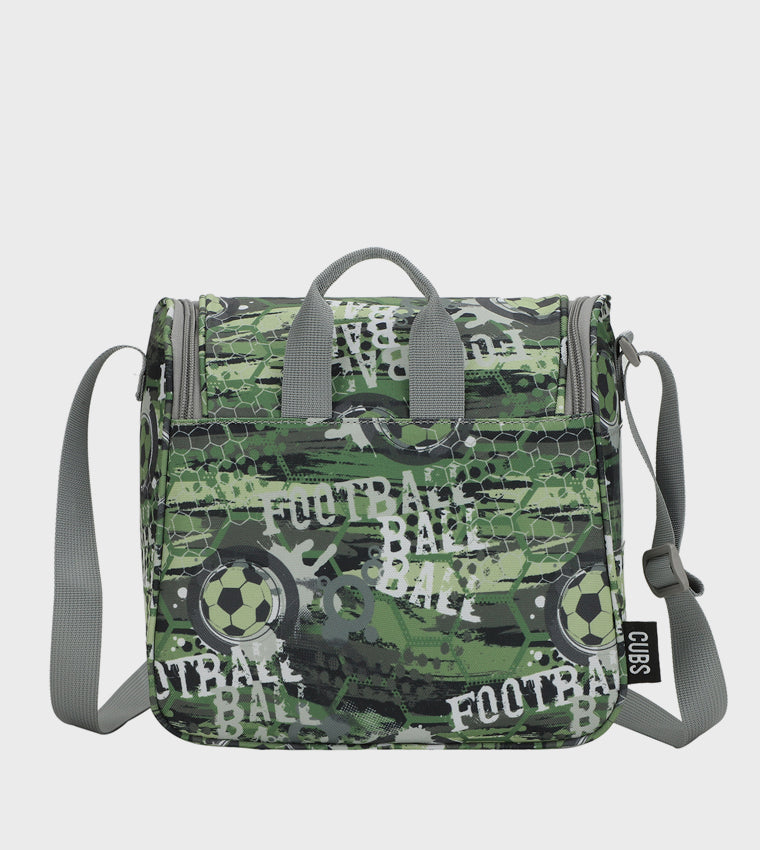 Cross Body Lunch Bag – Army Green Football