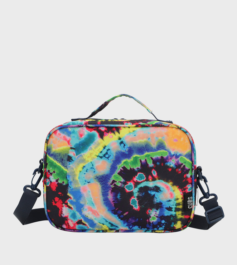 Classic Lunch Bag With Shoulder Strap Royal Blue Tie-Dye