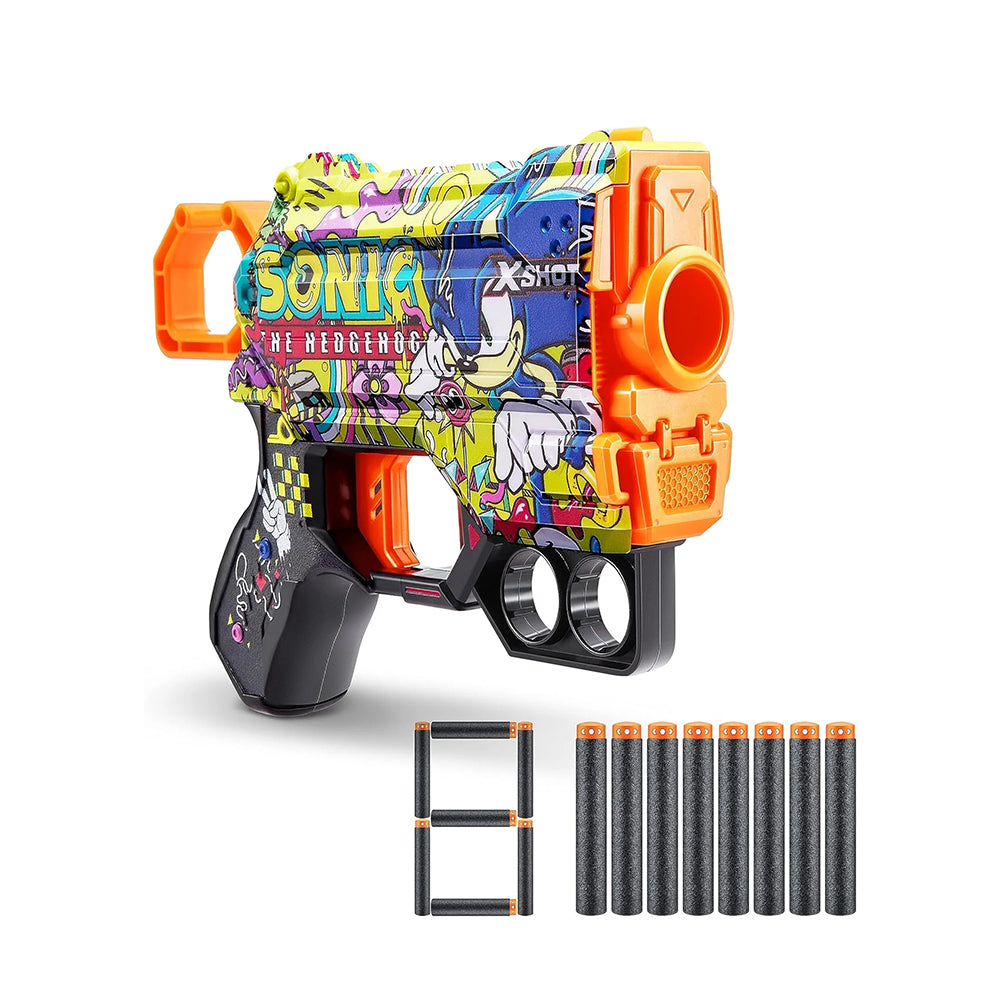 X-Shot Skins Menace Blaster - High-Performance Compact Blaster with Unique Design and Foam Darts