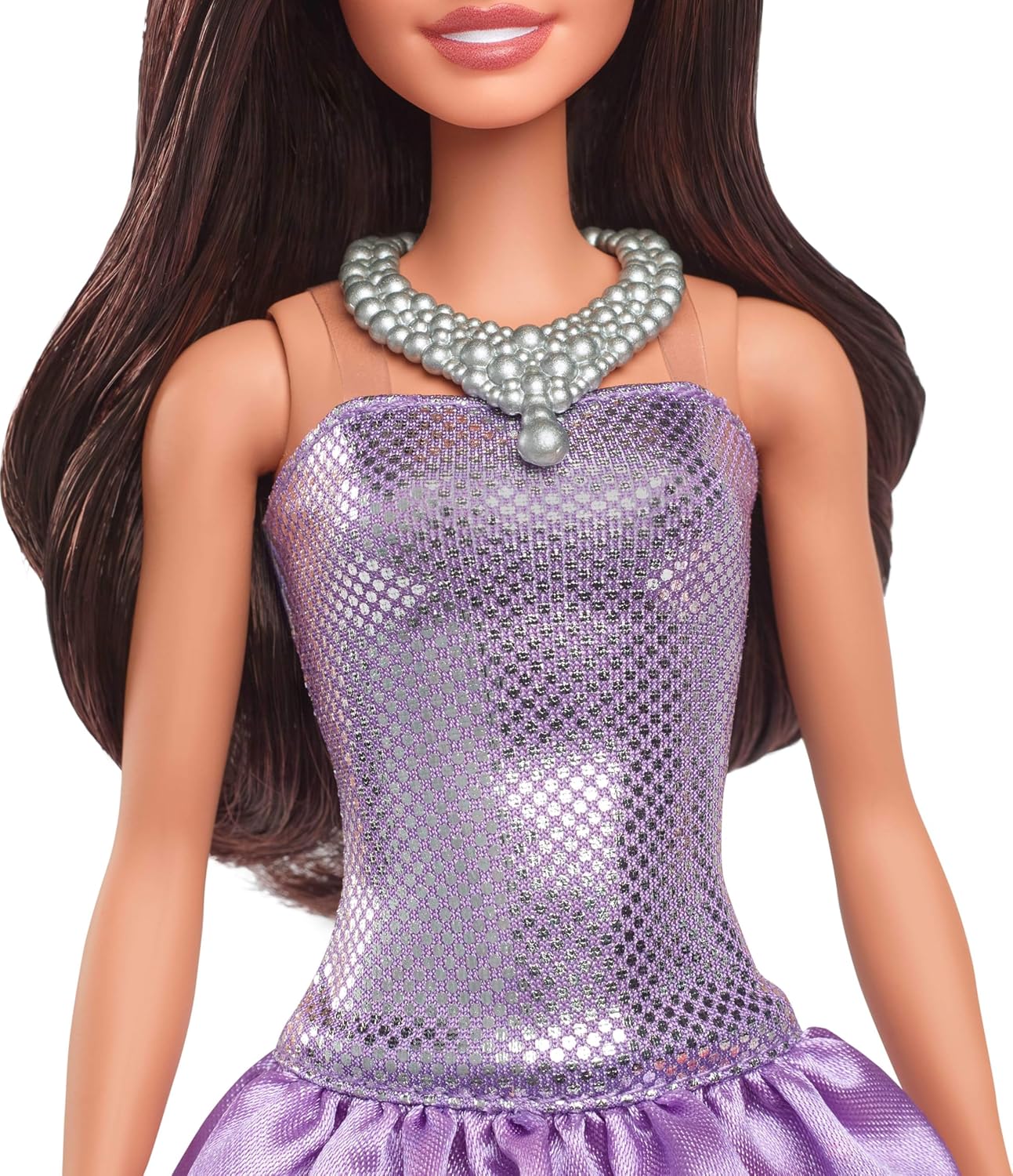 Barbie Fashionistas Doll Brown Hair with Sequined Purple Dress (HYT92)