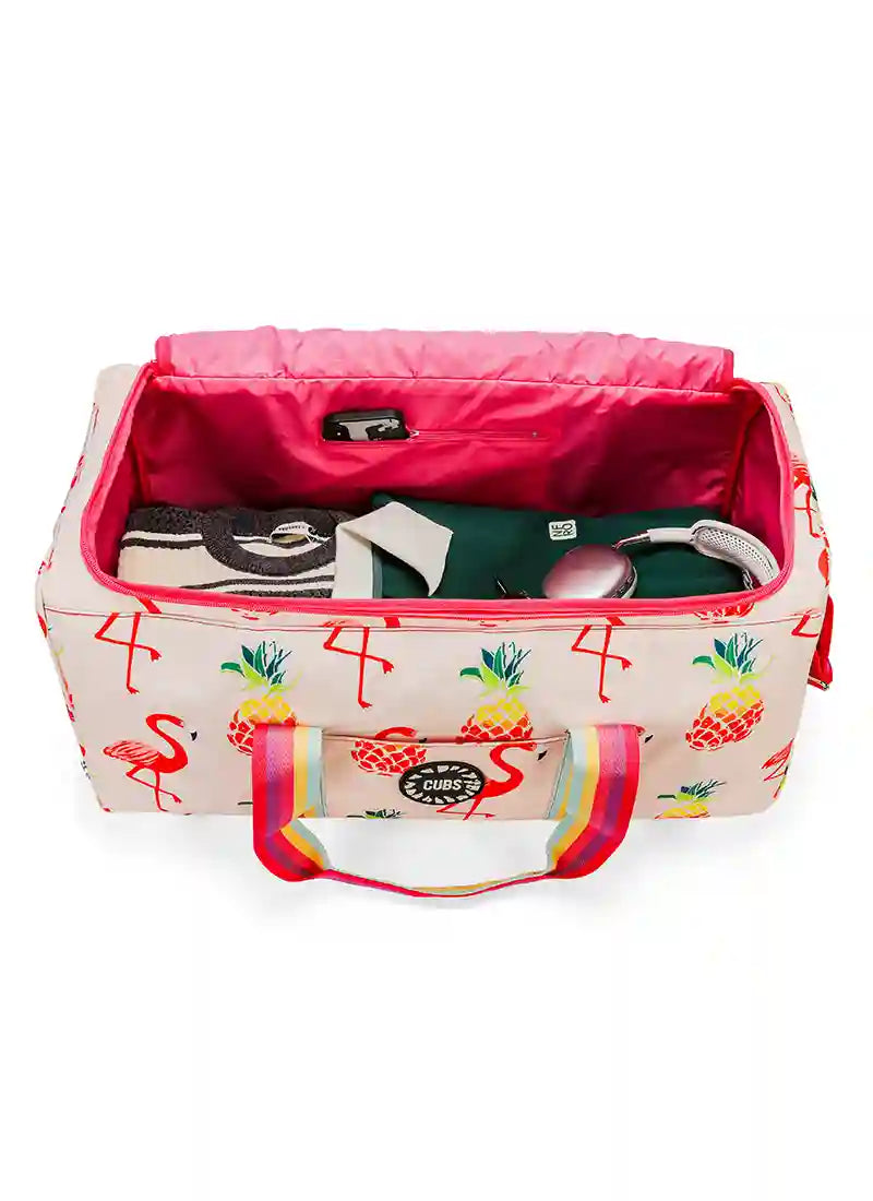 Peachy Flamingos Weekender Duffel Bag