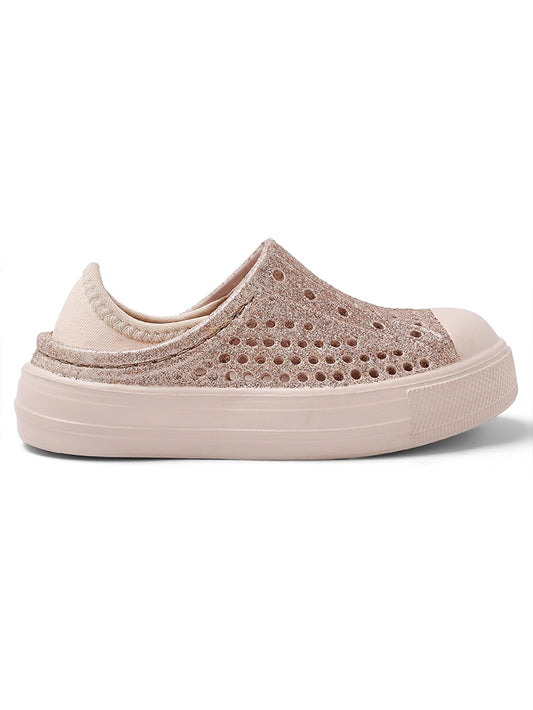 Gold Glitter Elastic YOYO Slip-on Sneaker