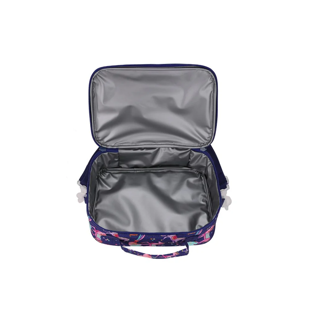 Glossy dark blue lunch bag