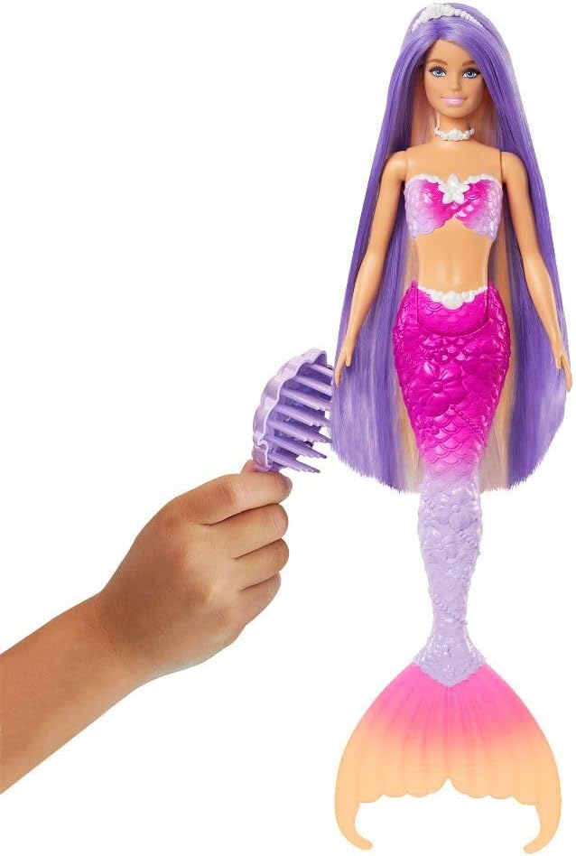 Barbie “Malibu” Mermaid Doll With Color Change Feature, Pet Dolphin And Accessories